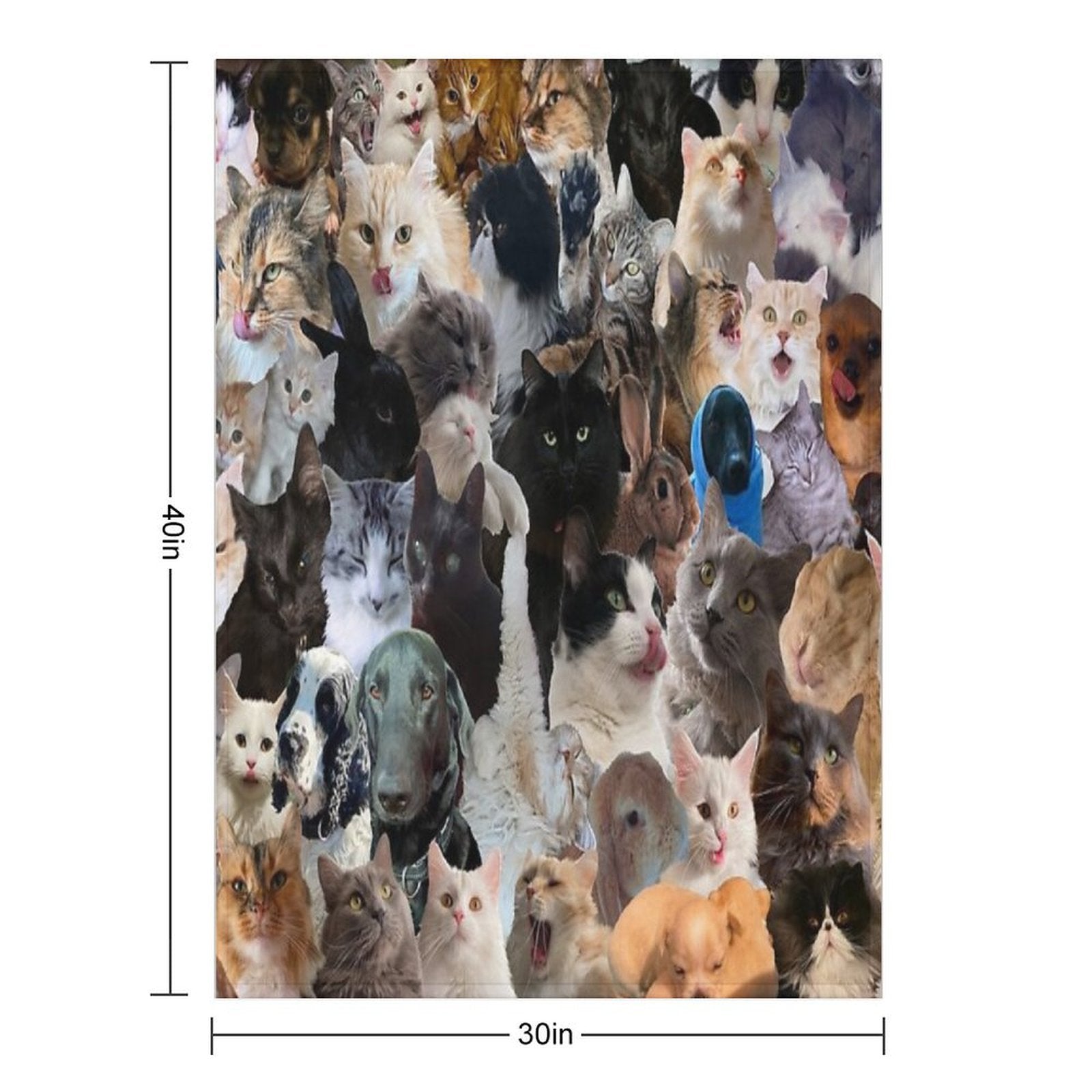 Fun Animal Puzzle Pattern Wrinkle-free Throw Blanket