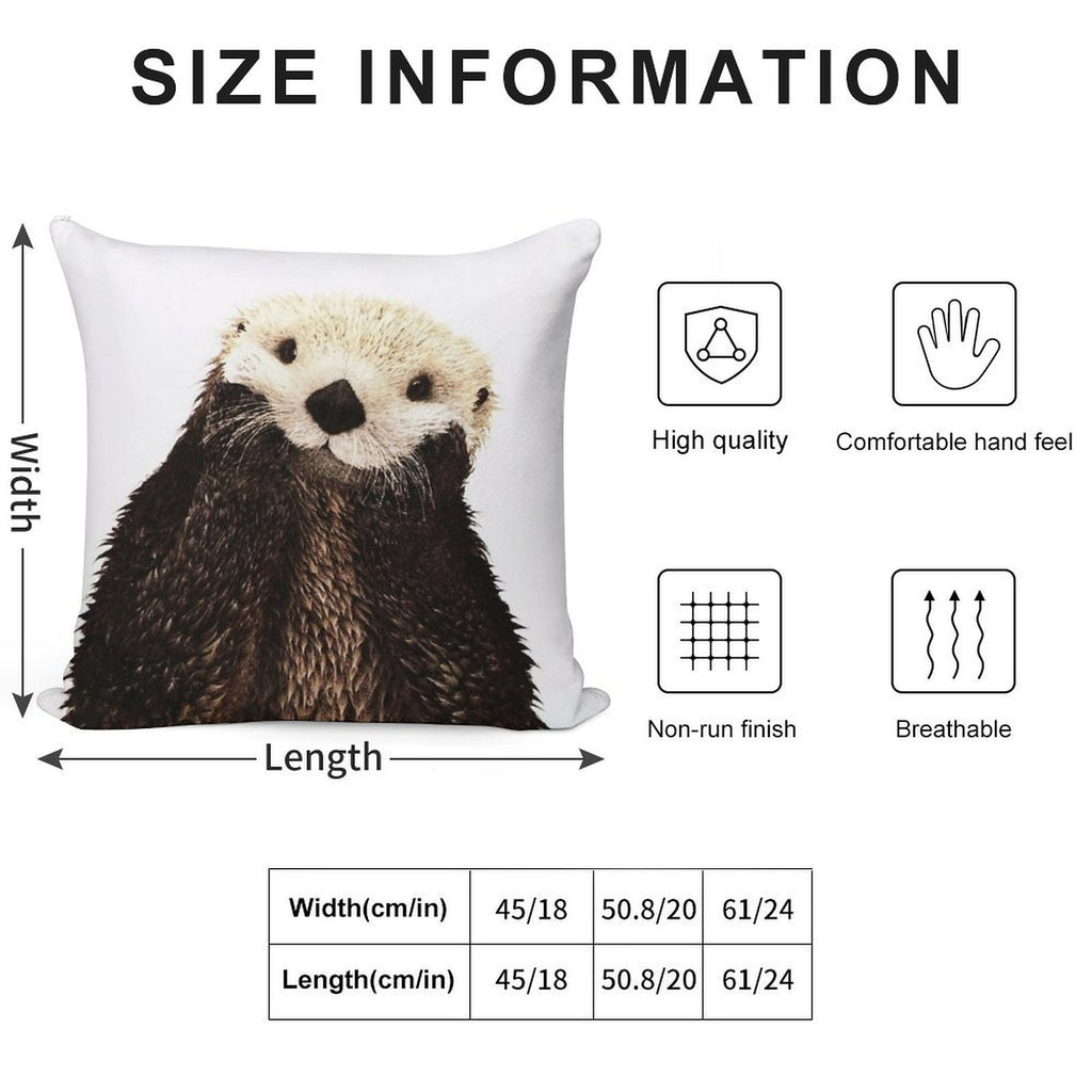 Otters Gonna Ott Soft Short Plush Fabric Throw Pillow