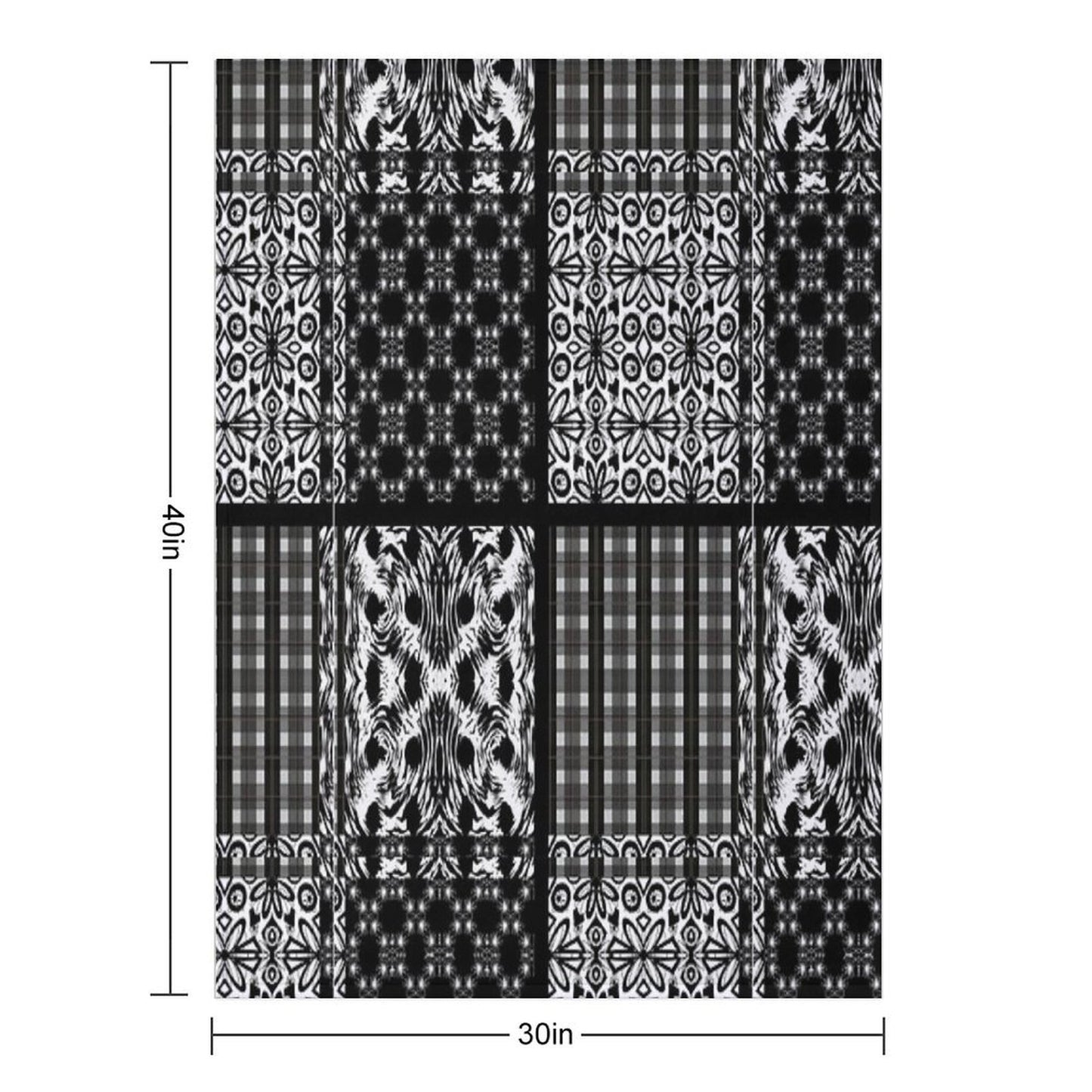 Mixed Black And White Pattern Gift-ready Throw Blanket