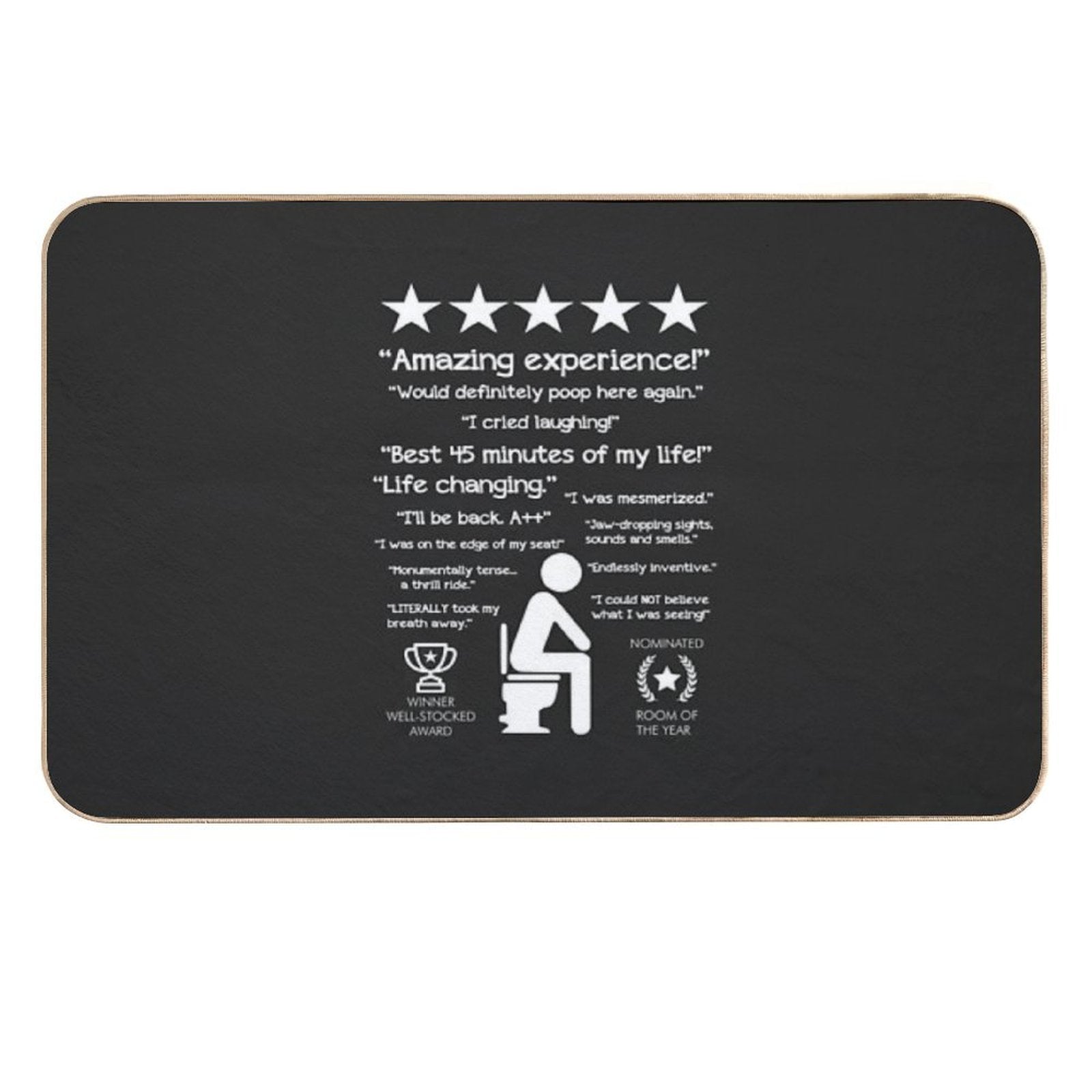 Funny Bathroom Unforgettable Experience Would Poop Here Again CHALK  Eco-Friendly Bath Mat