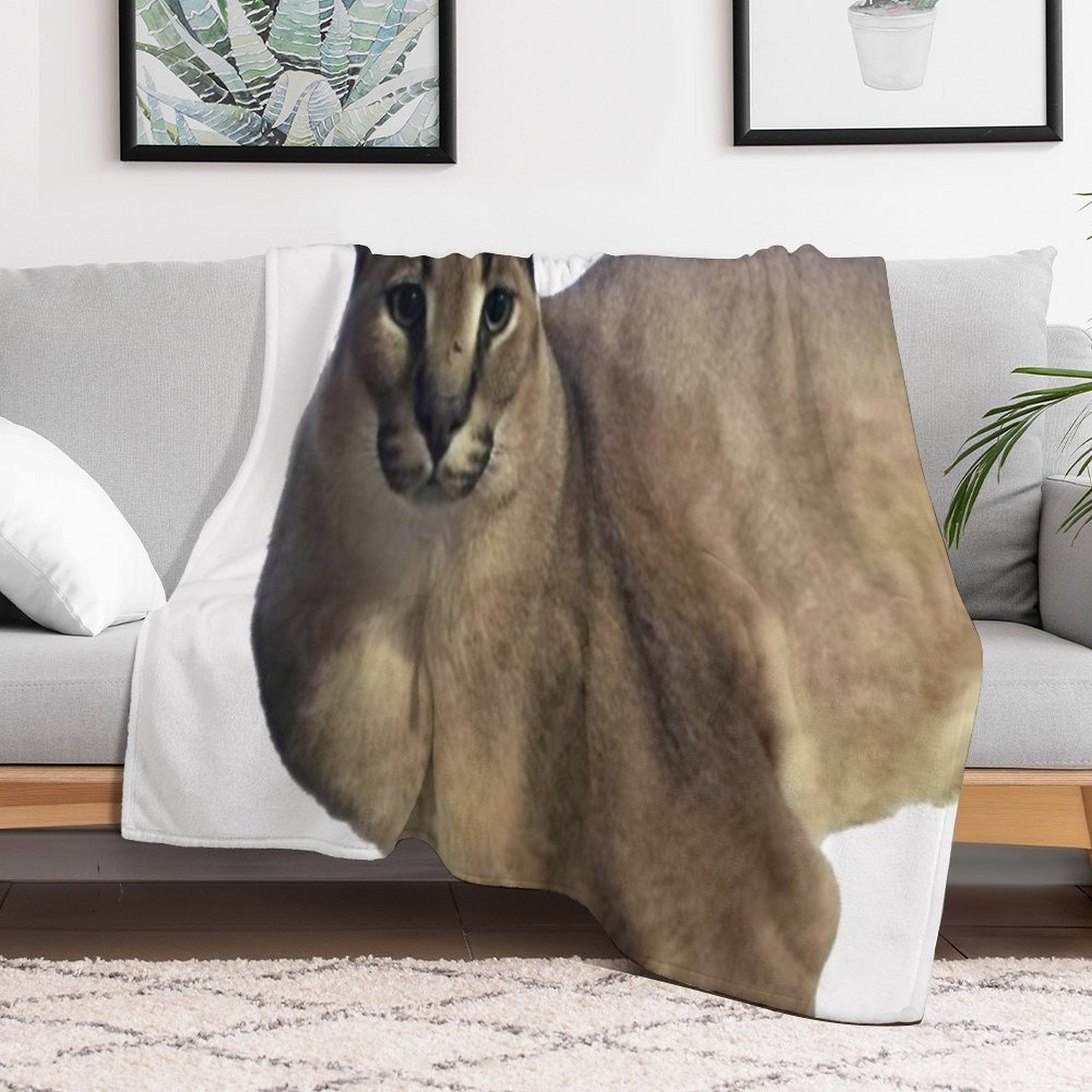 Big Floppa Shrink-resistant Throw Blanket