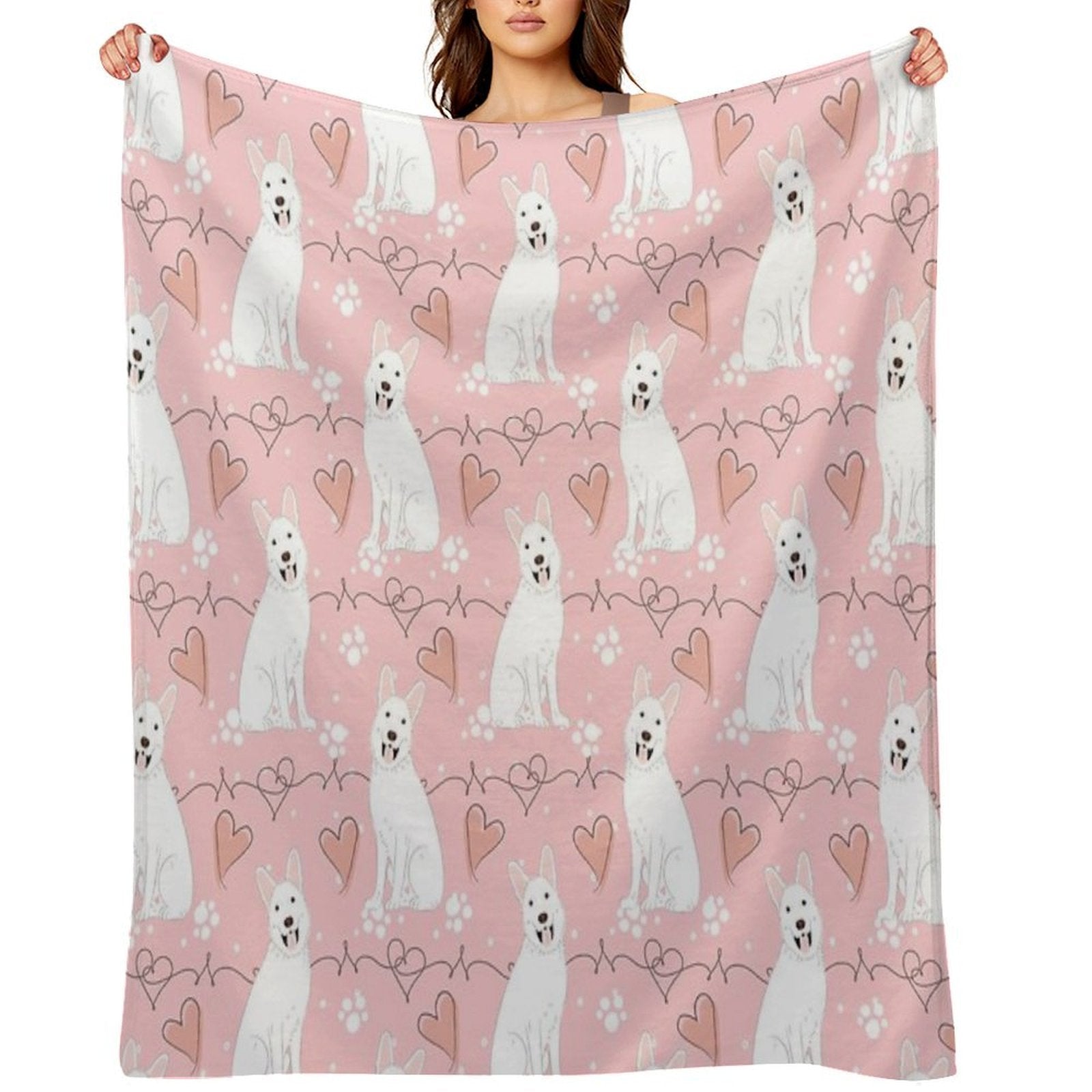 LOVE White German Shepherd Premium Throw Blanket