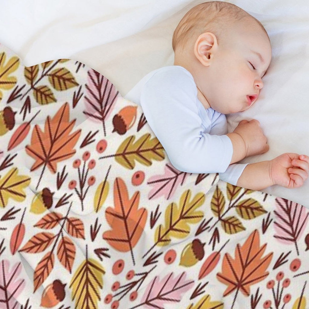Leaves & Acorns Wrinkle-free Throw Blanket