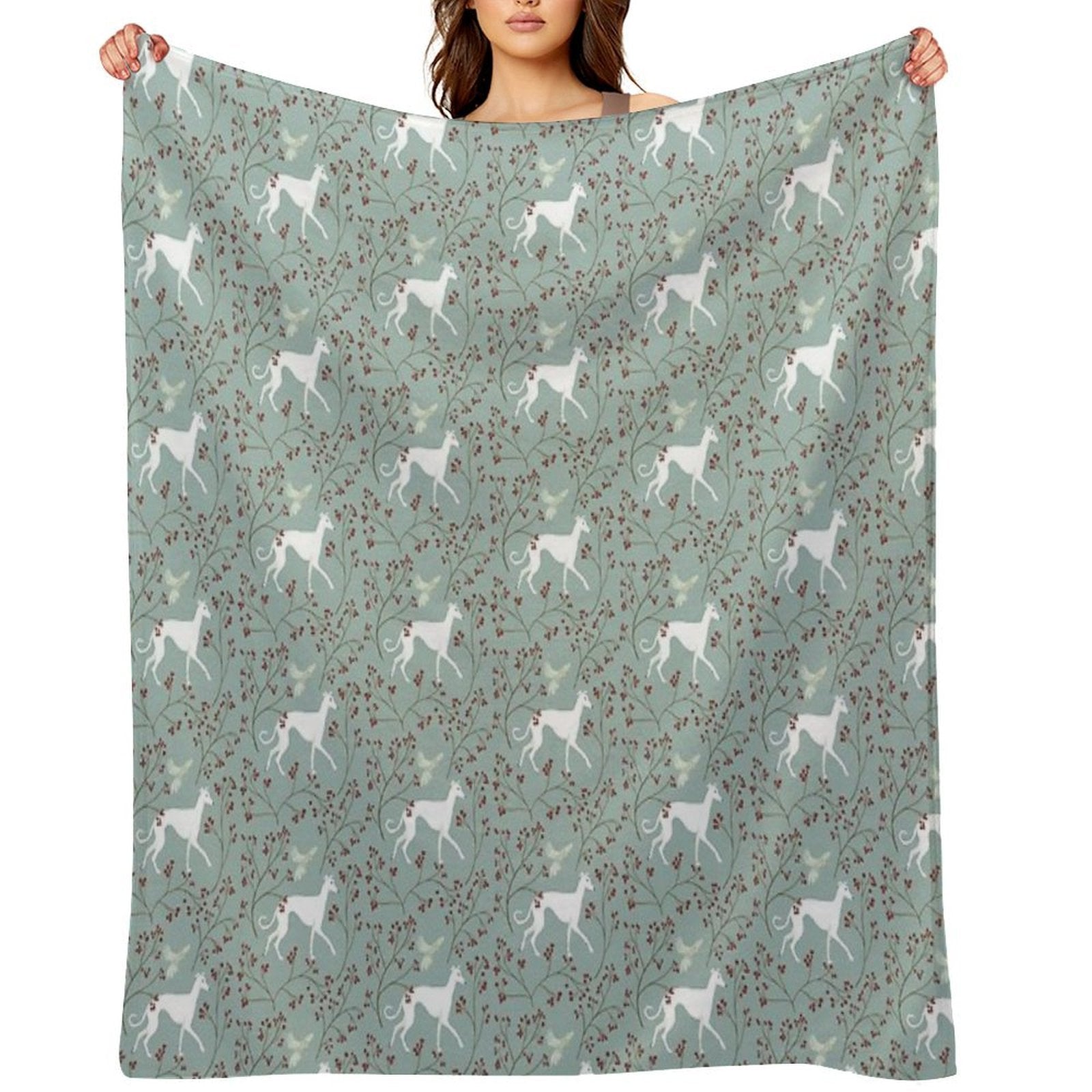 A Greyhound And His Bird Friend Machine-washable Throw Blanket