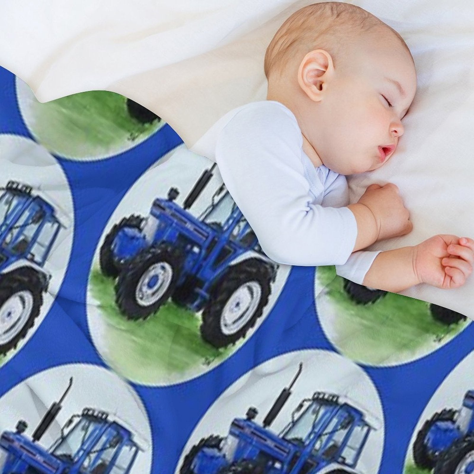 Blue Classic Tractor (blue Background) Wrinkle-free Throw Blanket
