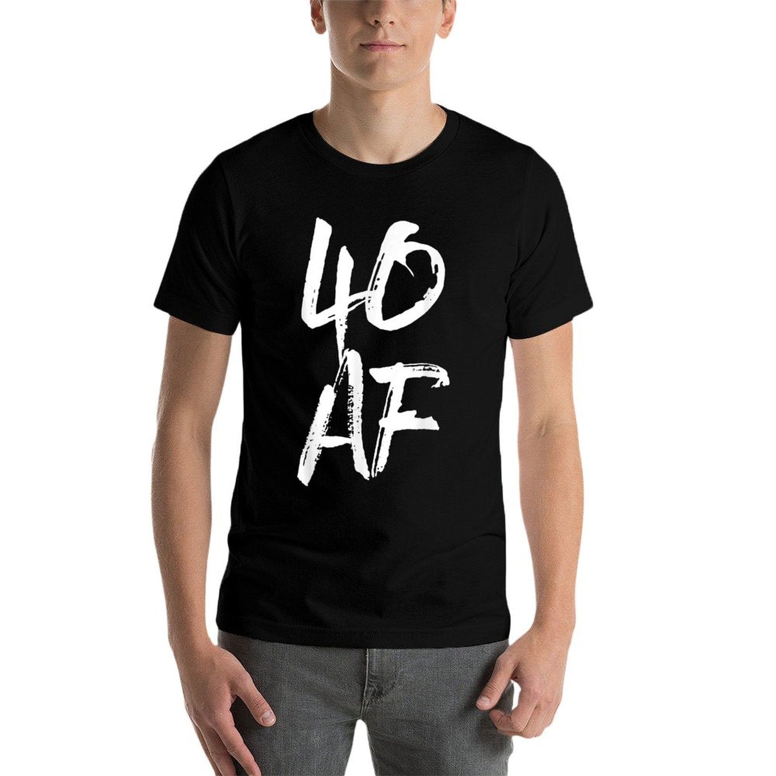 40 AF T, 40th Birthday, Gifts, AF  Ribbed Collar T-Shirt