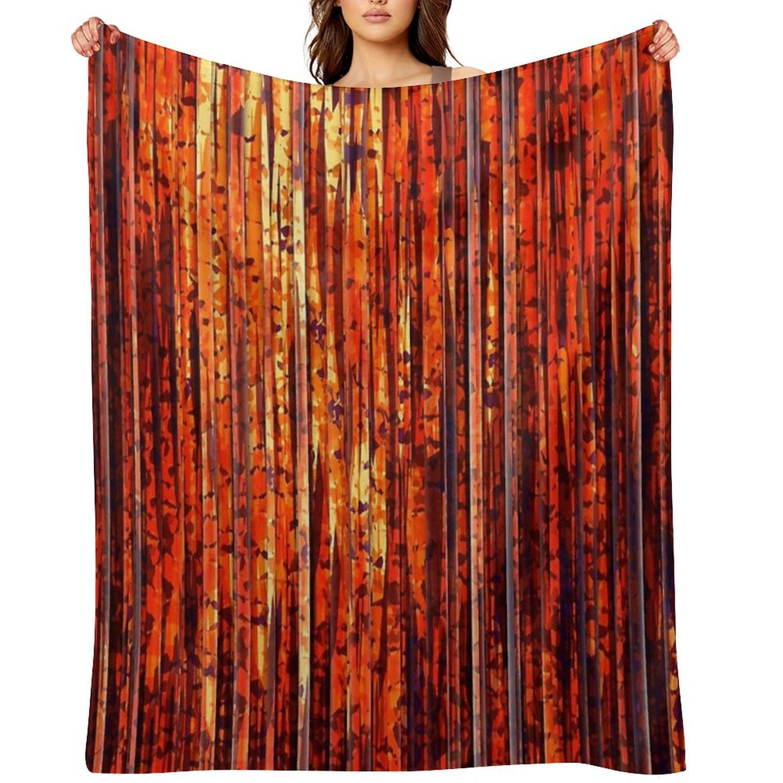 Abstract Orange Stripes Multi-functional Throw Blanket
