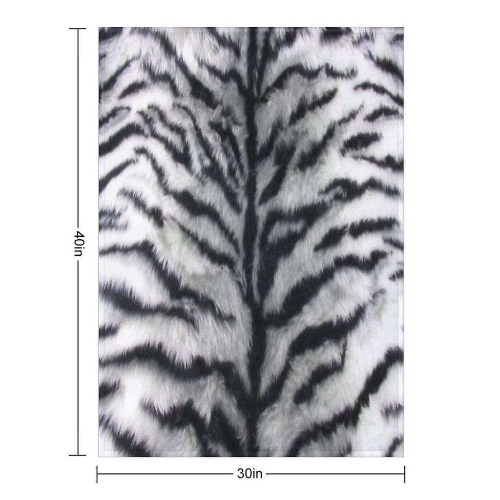 White Tiger Print Animal Skin Fur Pattern Shrink-resistant Throw Blanket
