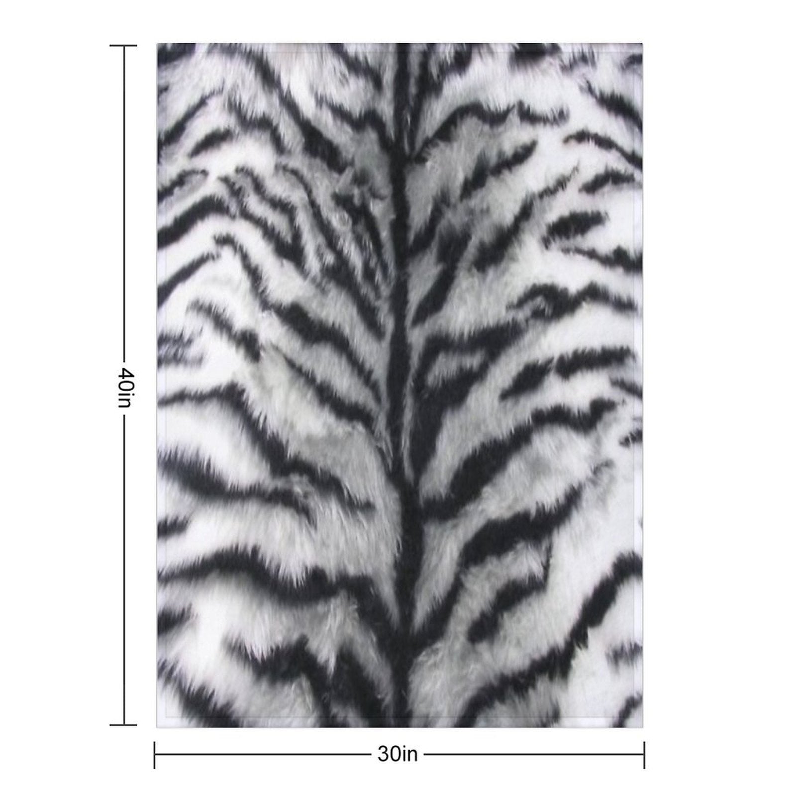 White Tiger Print Animal Skin Fur Pattern Shrink-resistant Throw Blanket