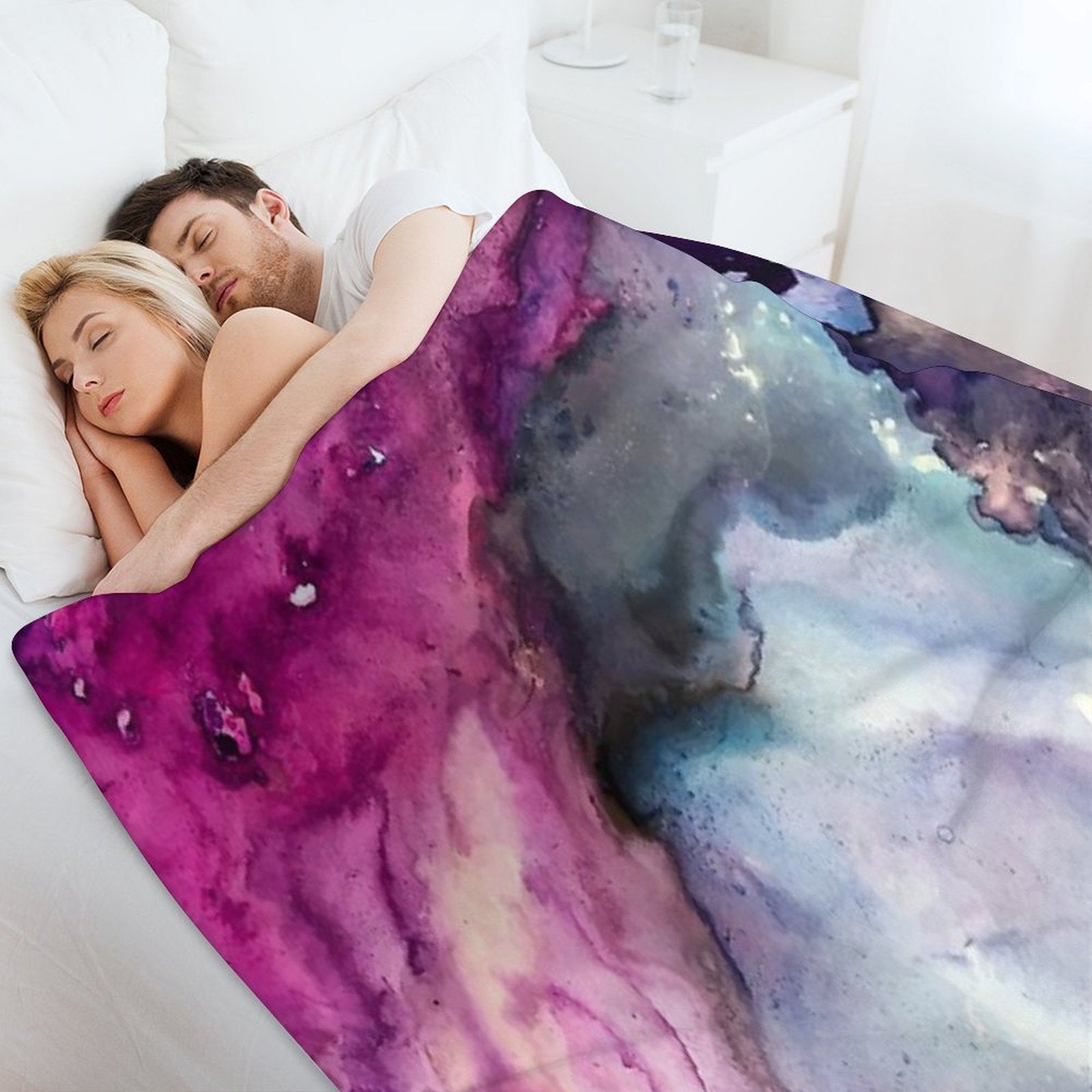 Purple Fusion - Mixed Media Painting Premium Throw Blanket
