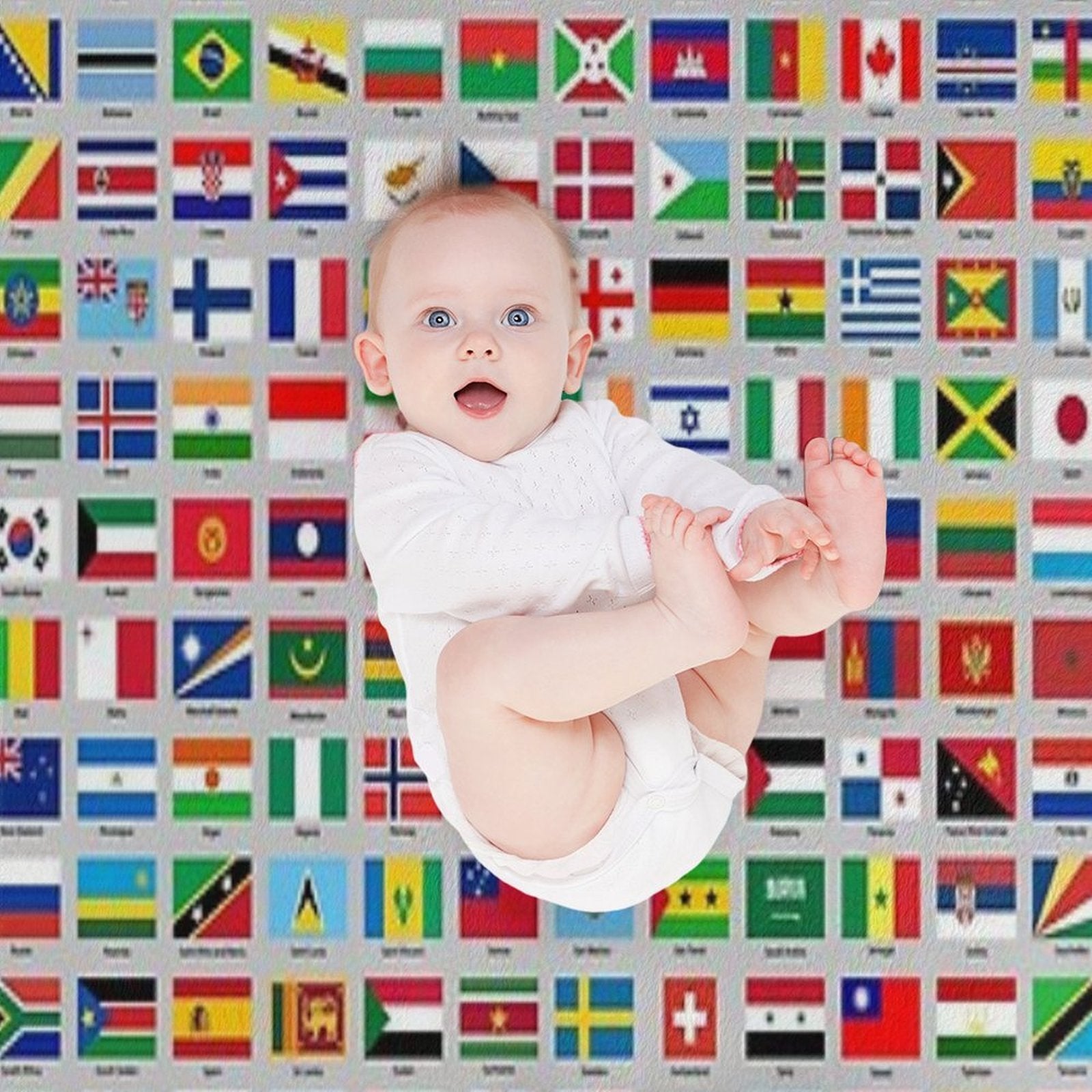 All of The Current World Flags Every Nation Velvety-soft Throw Blanket