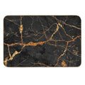 Faux Black Marble with Gold Glitter Veins Durable Bath Mat