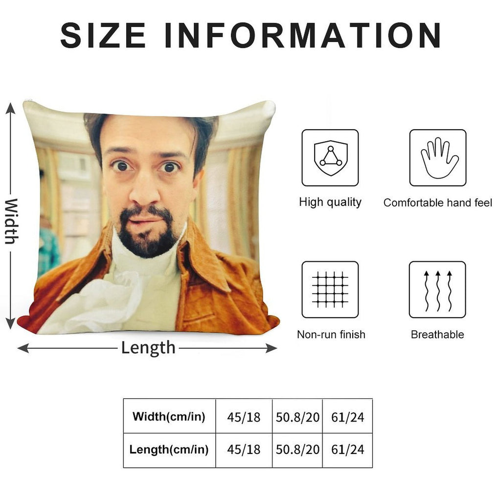 Lin Manuel Miranda Biting His Lip Soft Easy Maintenance Throw Pillow