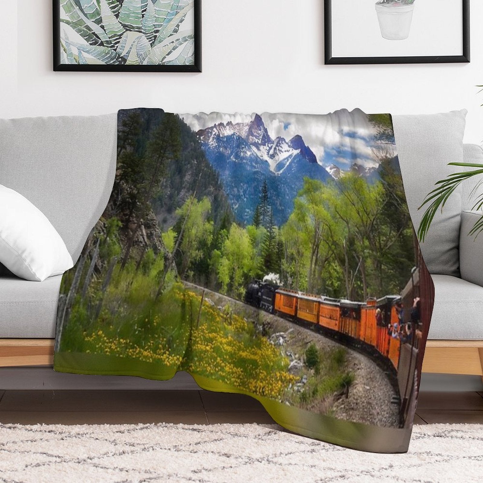Durango & Silverton Railway Train - Colorado Sustainable Throw Blanket
