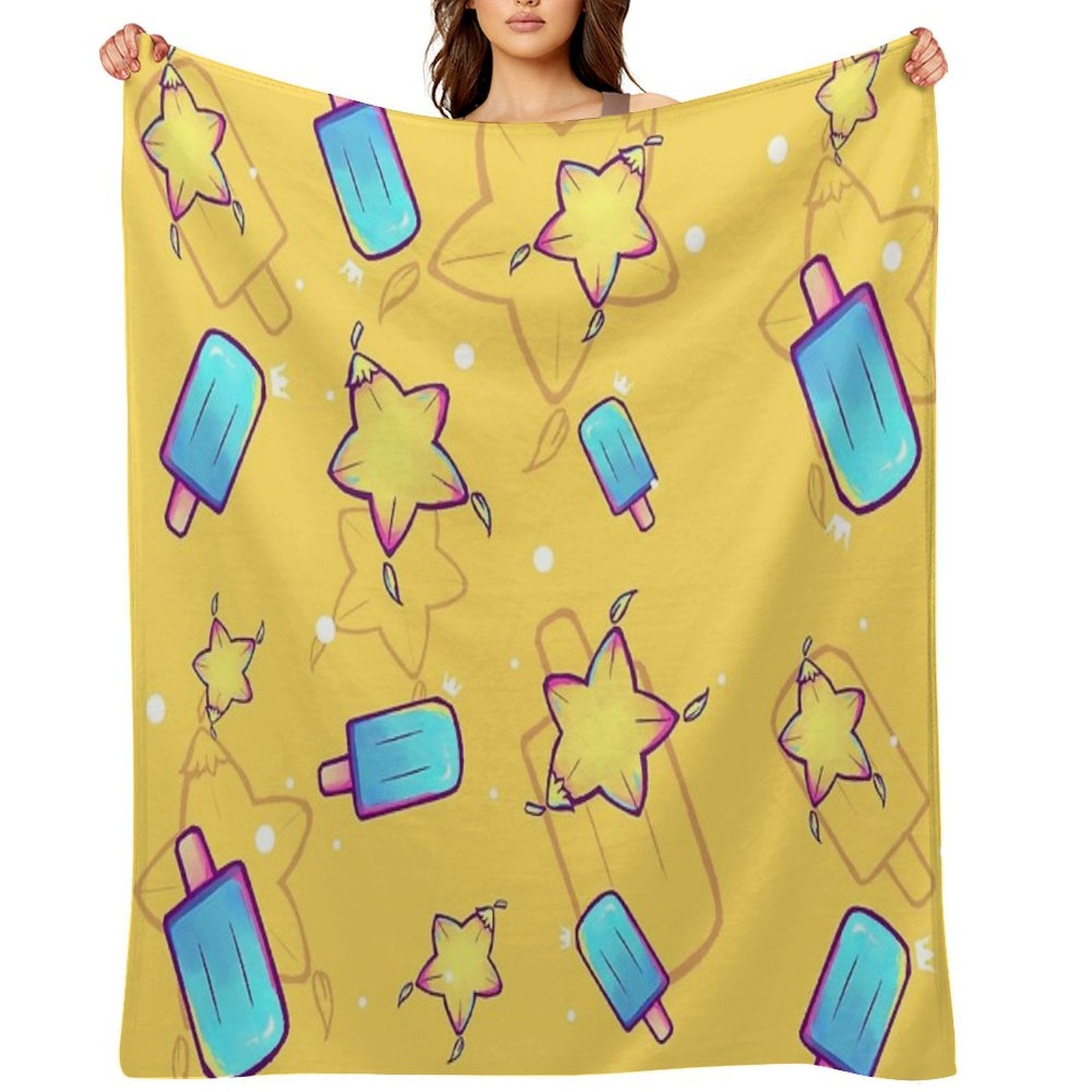 Kingdom Hearts Seasalt And Paopu Pattern Wrinkle-free Throw Blanket