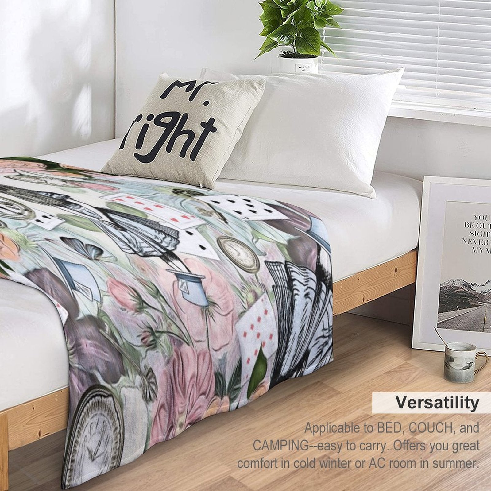 Alice In Wonderland  Collage Shrink-resistant Throw Blanket