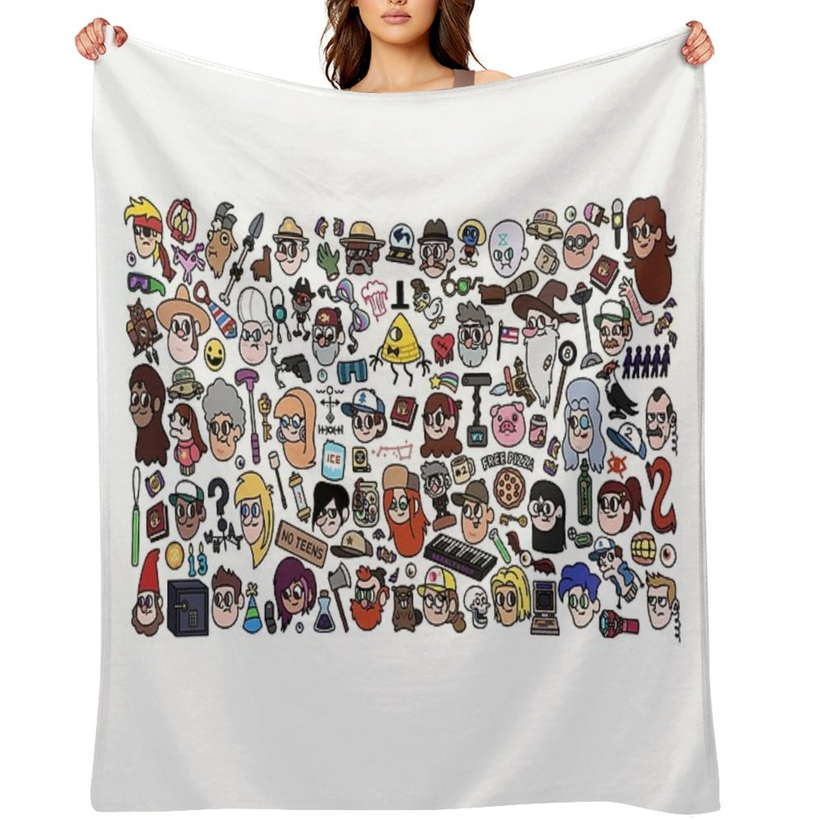 Gravity Falls Doodle Plush Throw Blanket
