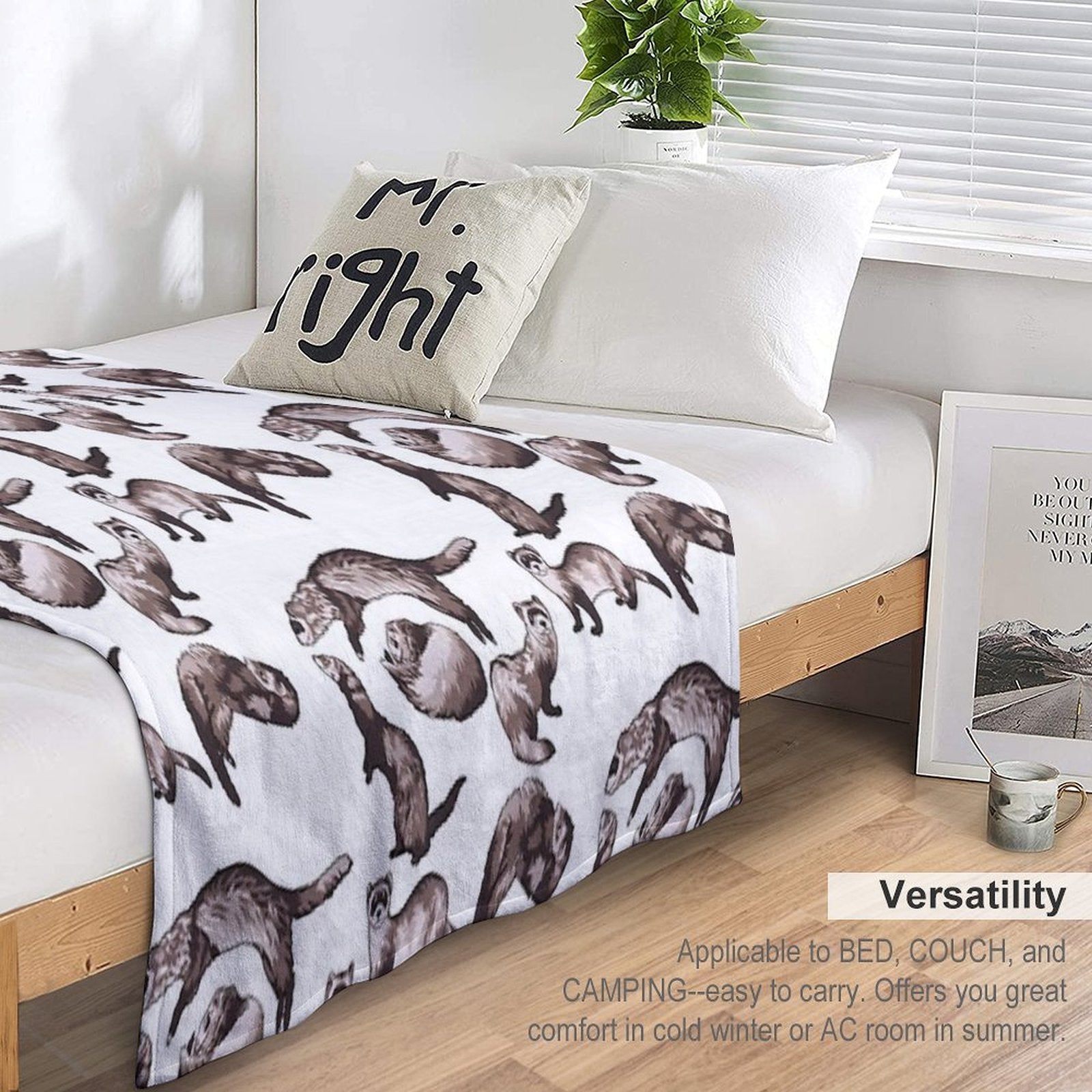 Ferrets Wrinkle-free Throw Blanket