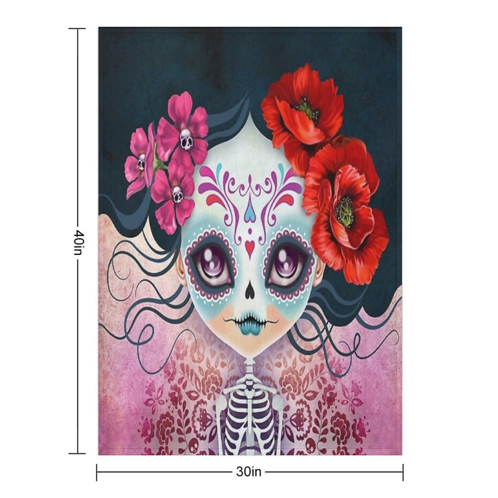 Amelia Calavera - Sugar Skull Premium Throw Blanket