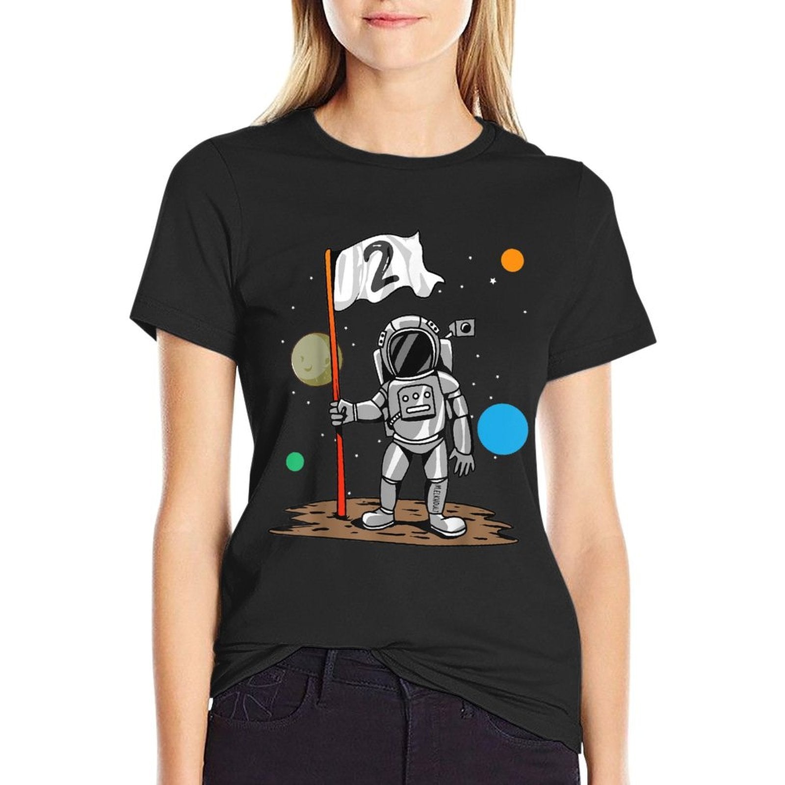 2nd Birthday Party Outer Astrology  2 Years Astronaut Space  Eco-friendly Material T-Shirt