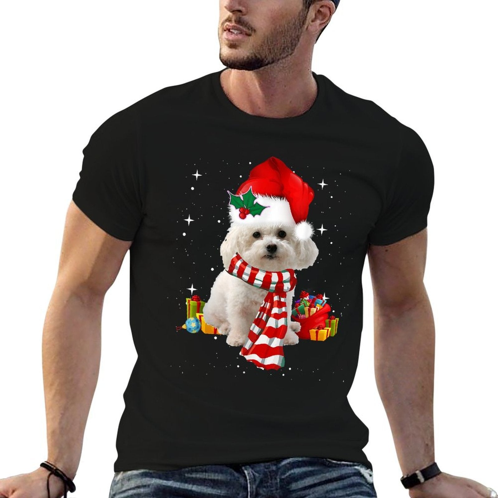 Funny Bichon Frise Christmas  Moisture-wicking T-Shirt