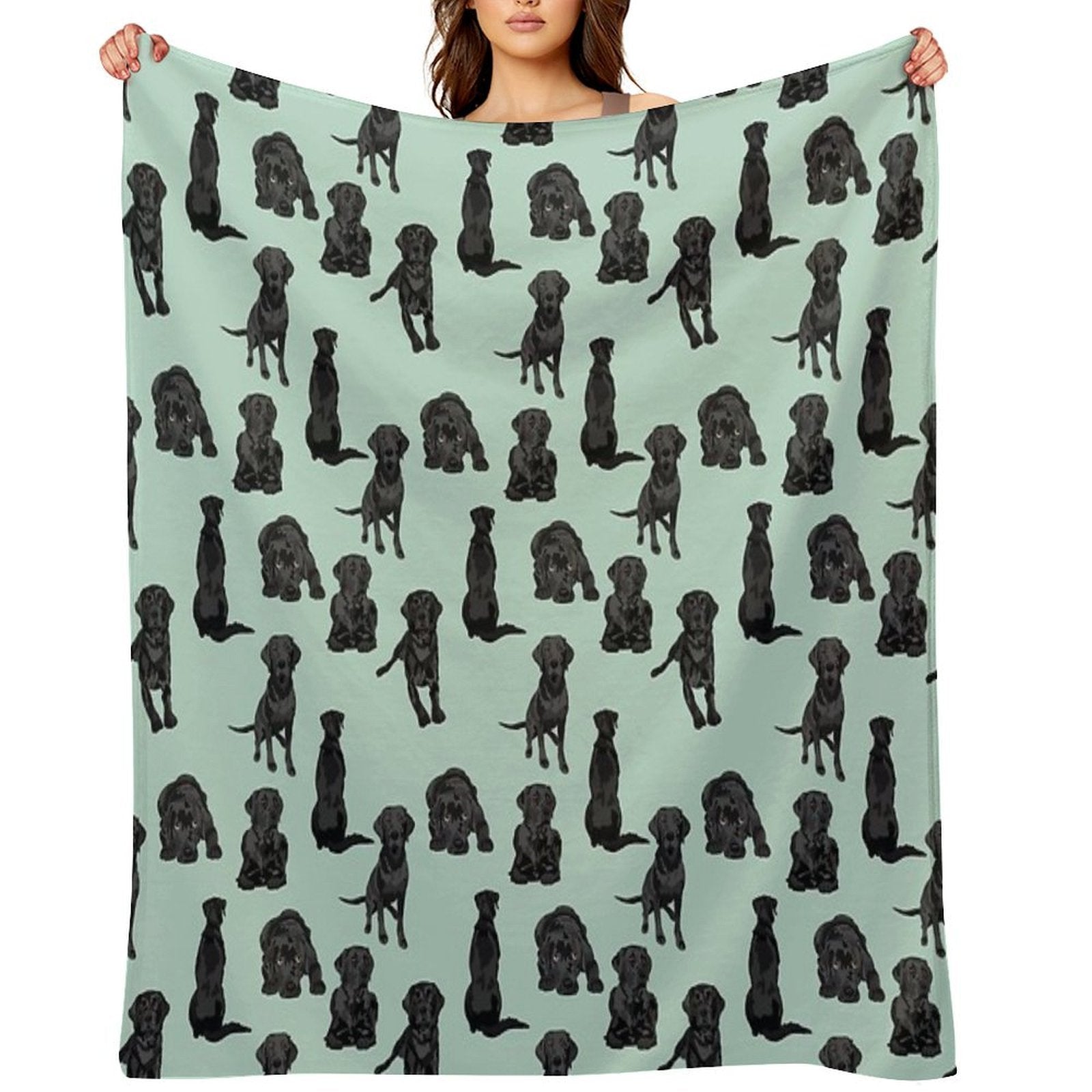 Black Labrador Travel-friendly Throw Blanket