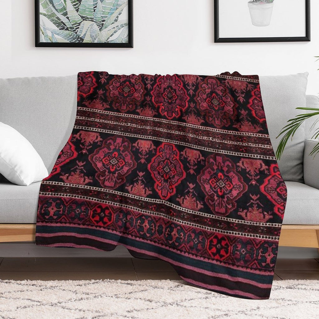 Traditional Moroccan Rug Artwork Comfort Throw Blanket