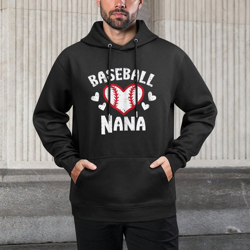 Baseball Nana Heart Family Matching Grandma Mimi Women Unisex Design Hoodie