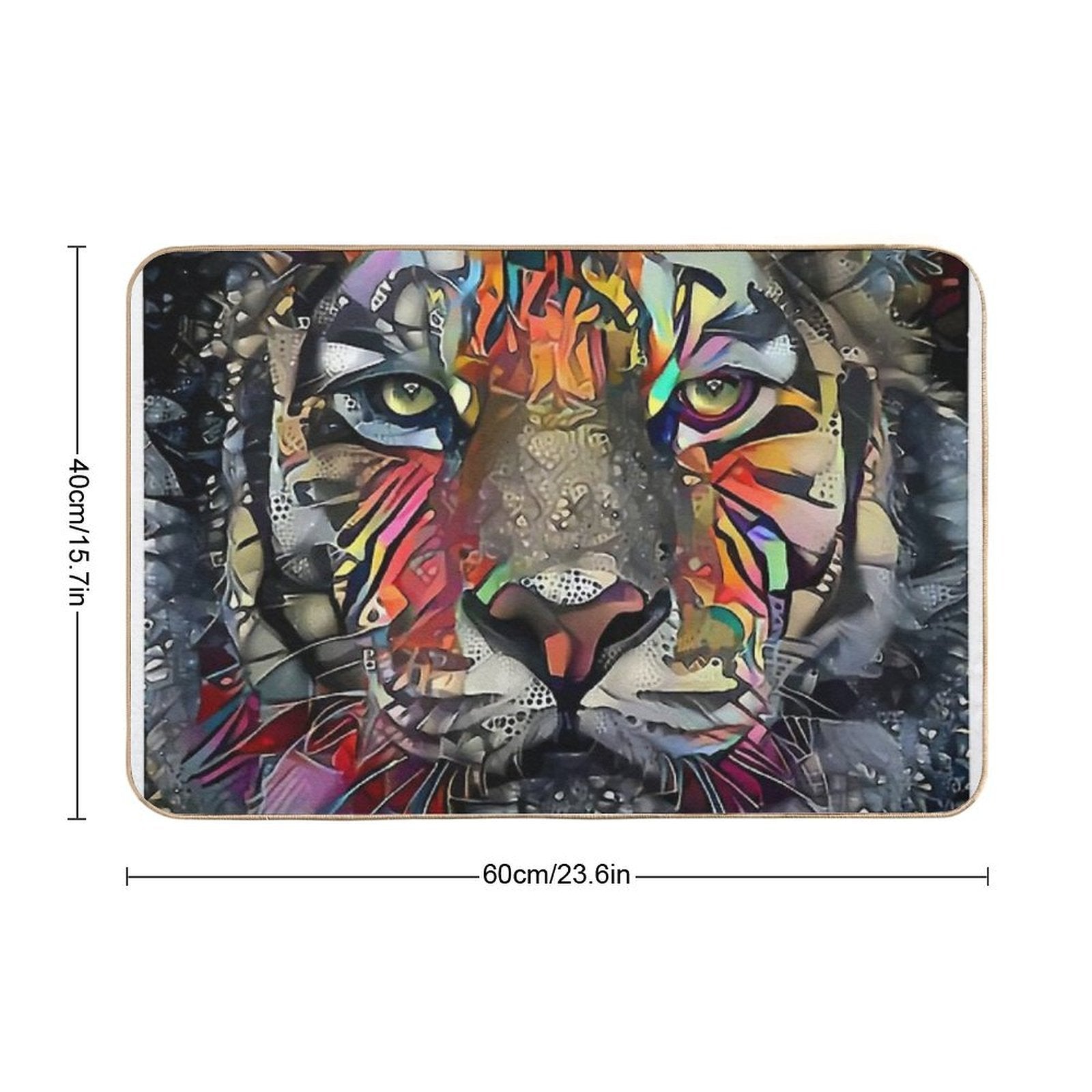Mikka Jr, Tiger, Tigre, Lea Roche Paintings  Rapid-Drying Bath Mat