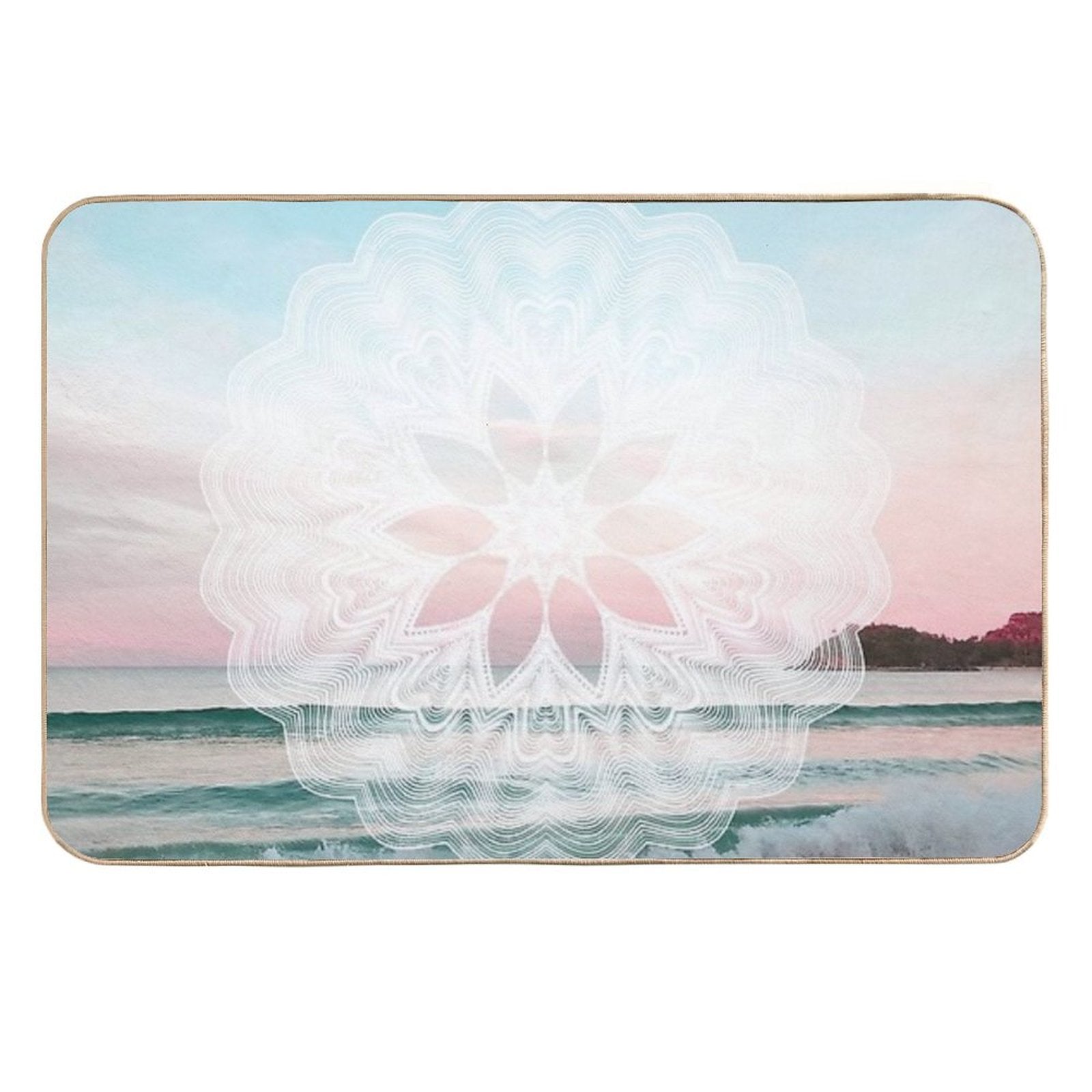 Seashell Surf Mandala  Long-Lasting Bath Mat