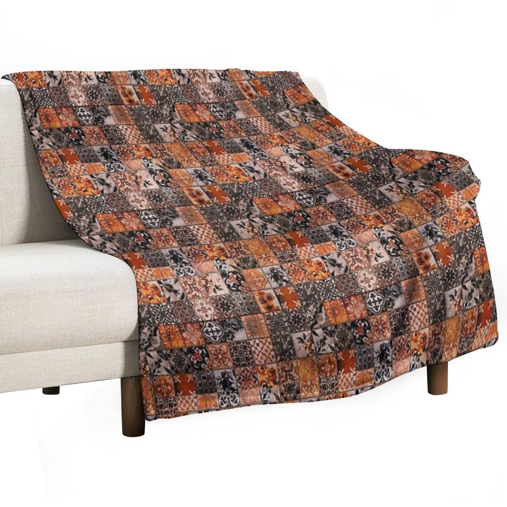 Orange Ornate Durable Throw Blanket