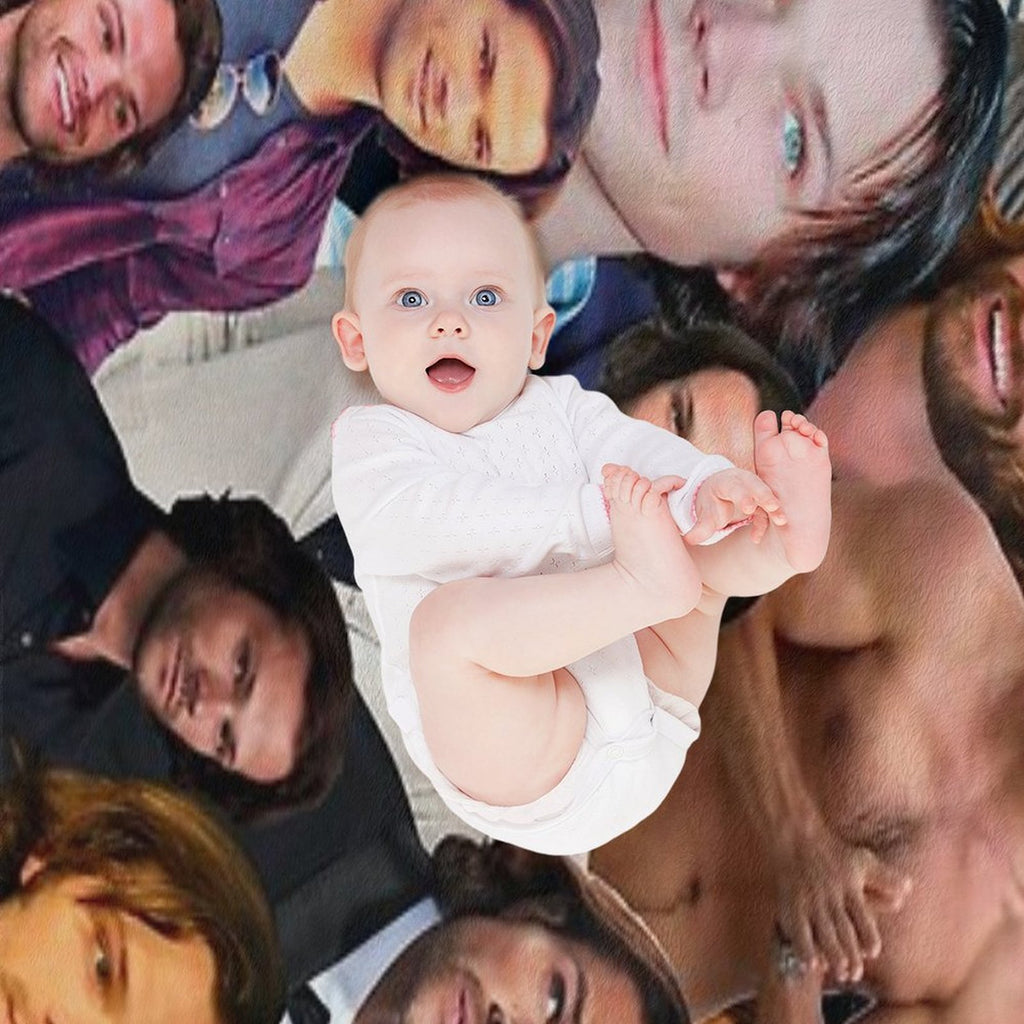 Jared Padalecki Photo Collage Sustainable Throw Blanket