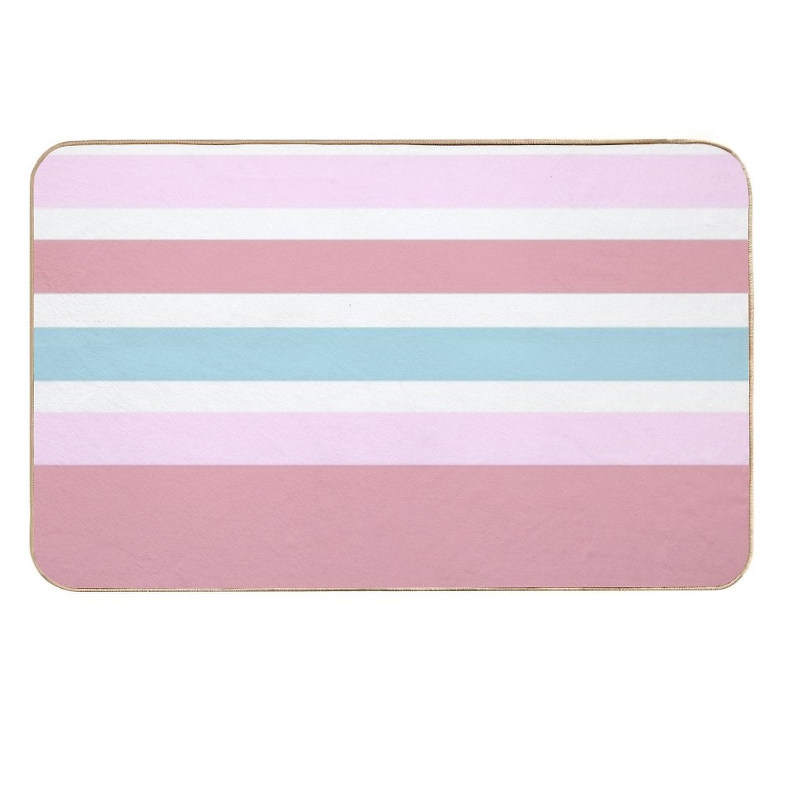 Strawberry And Blue Gum Stripes Durable Bath Mat