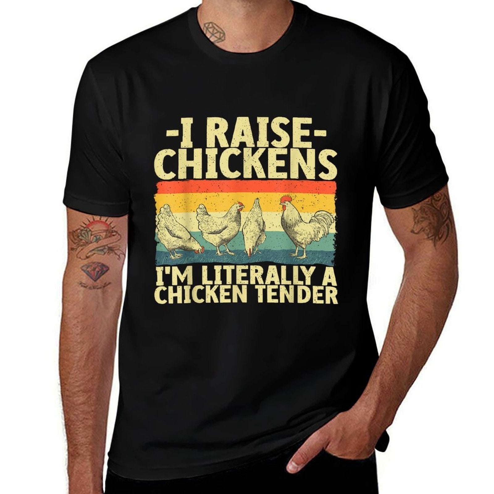 Chicken Gift Chicken Lover Accessories & Stuff Unisex-Adult Black Small Funny Chicken Tender Art Poultry Chicken Farmer  Classic T-Shirt