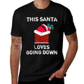 This Santa Loves Going Down Funny Christmas  Heathered Texture T-Shirt