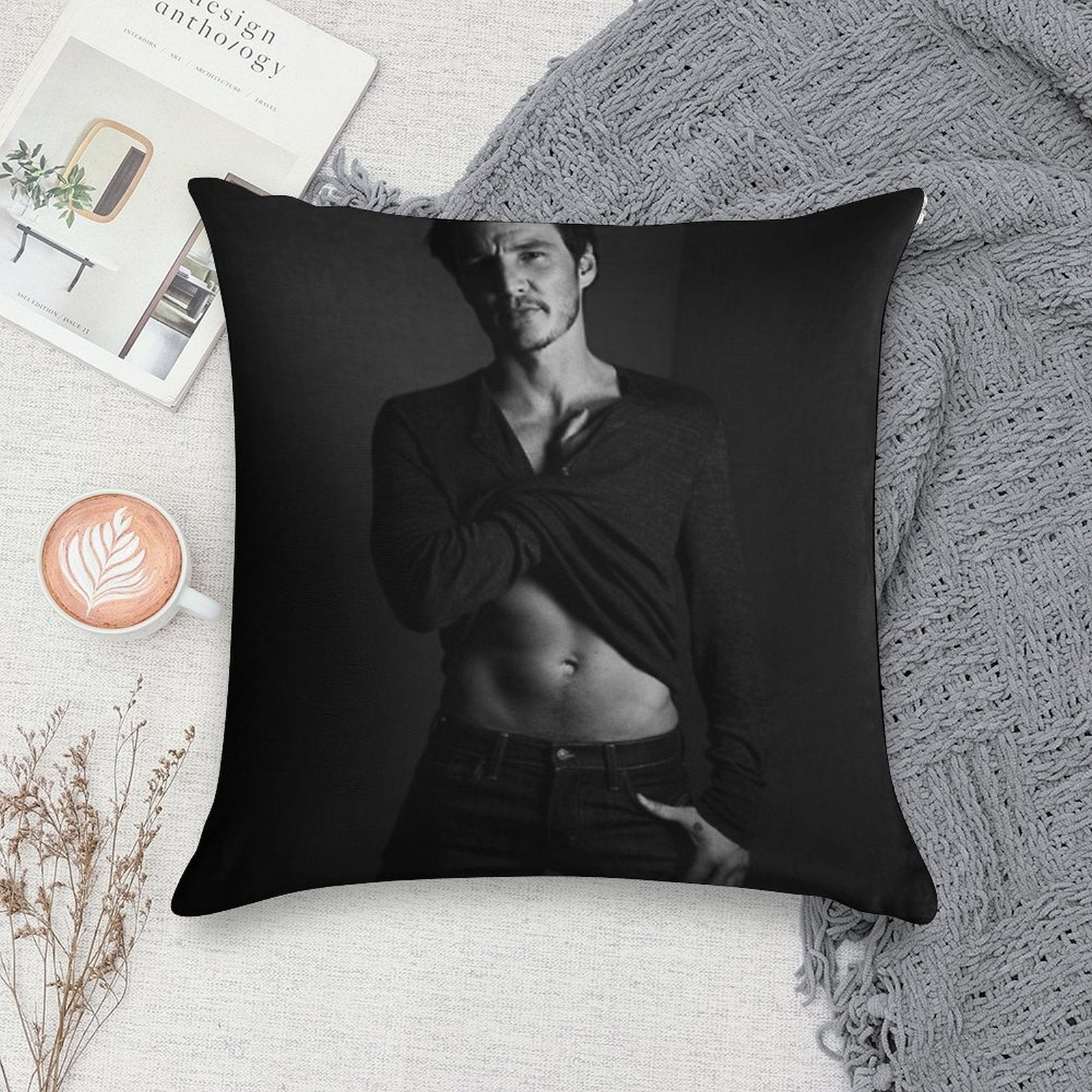 Pedro Pascal - BW I Soft Skin-Friendly Throw Pillow