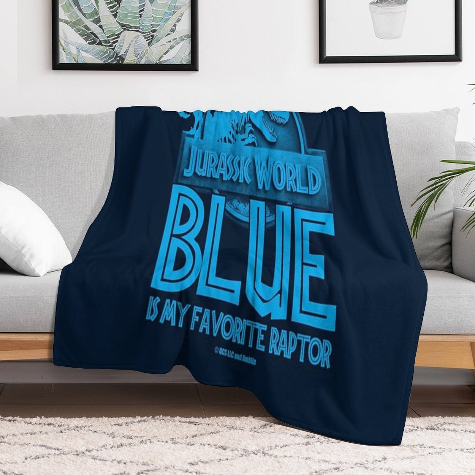 Jurassic World - Blue Is My Favorite Raptor Shrink-resistant Throw Blanket