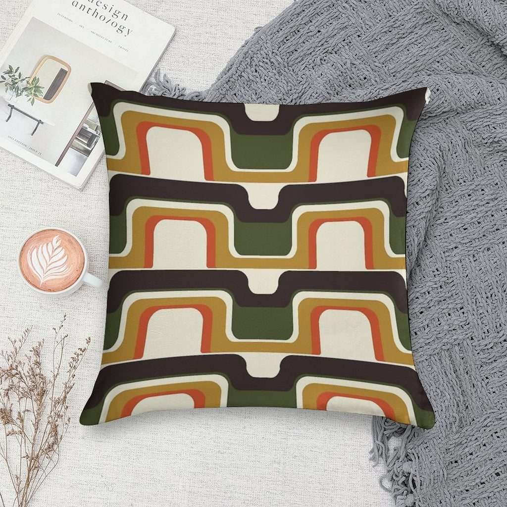 Mid-Century Modern Meets 1970s Soft Gift Ready Throw Pillow