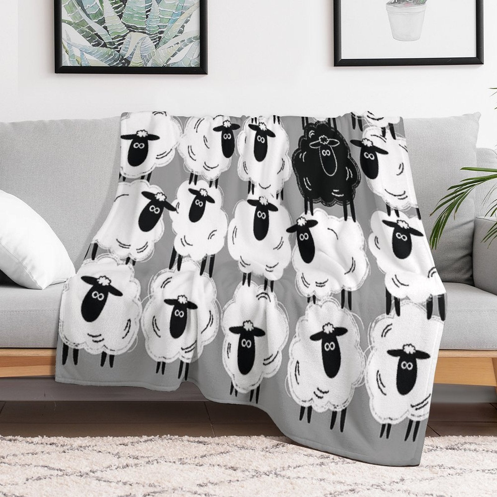 Black Sheep #1 - By Sheep Well Wrinkle-free Throw Blanket