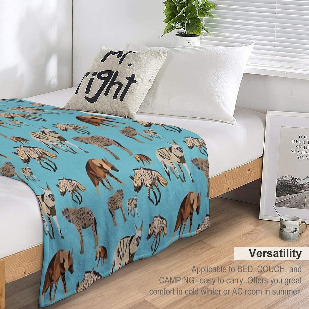H Is for Hyena Machine-washable Throw Blanket