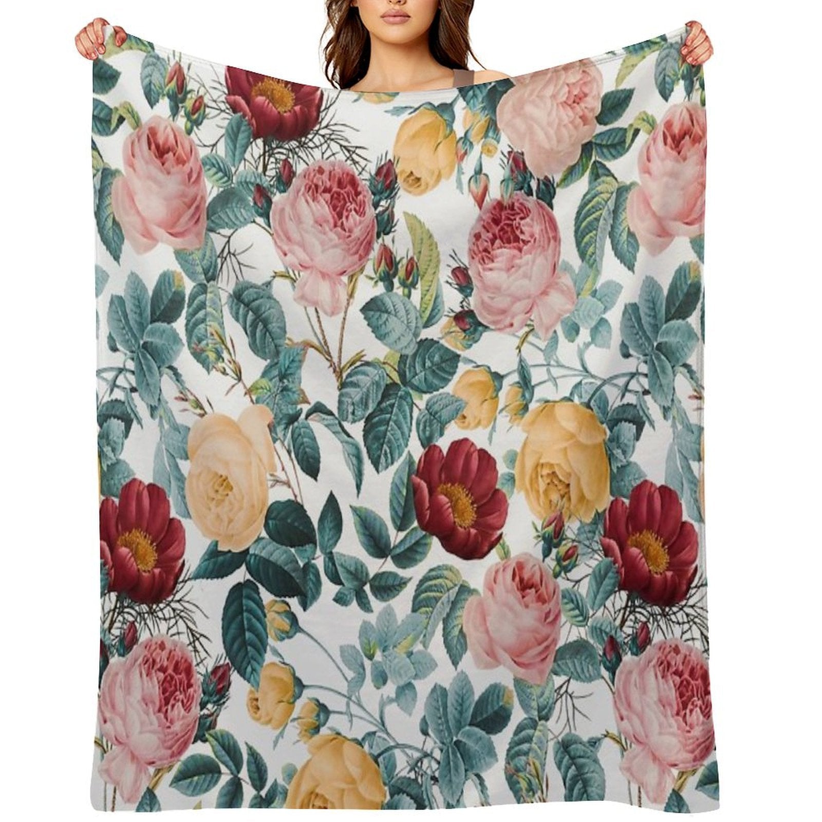 Vintage Garden VI Anti-pilling Throw Blanket