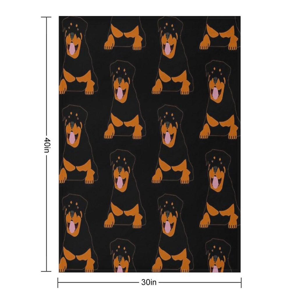 Rottie Machine-washable Throw Blanket