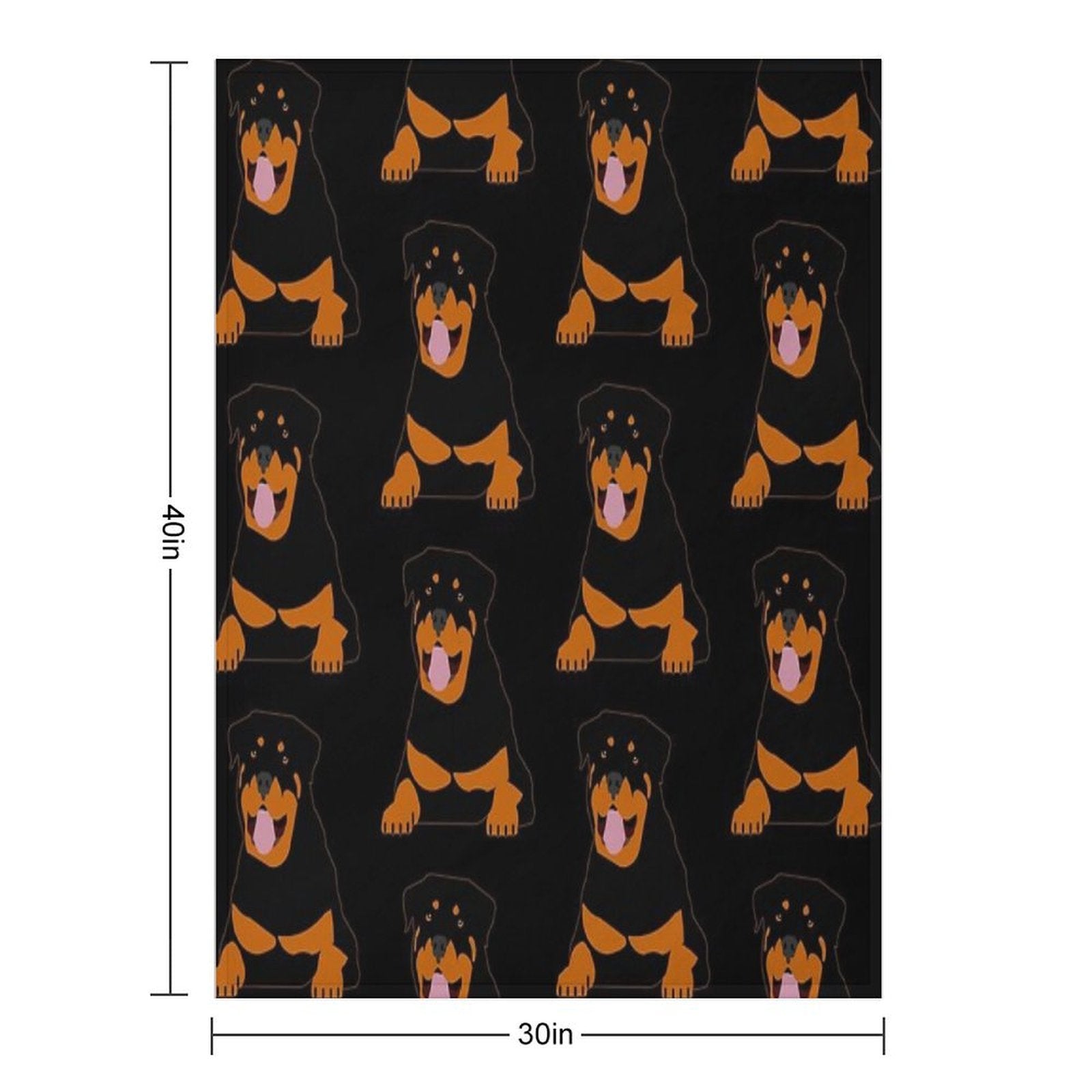 Rottie Machine-washable Throw Blanket