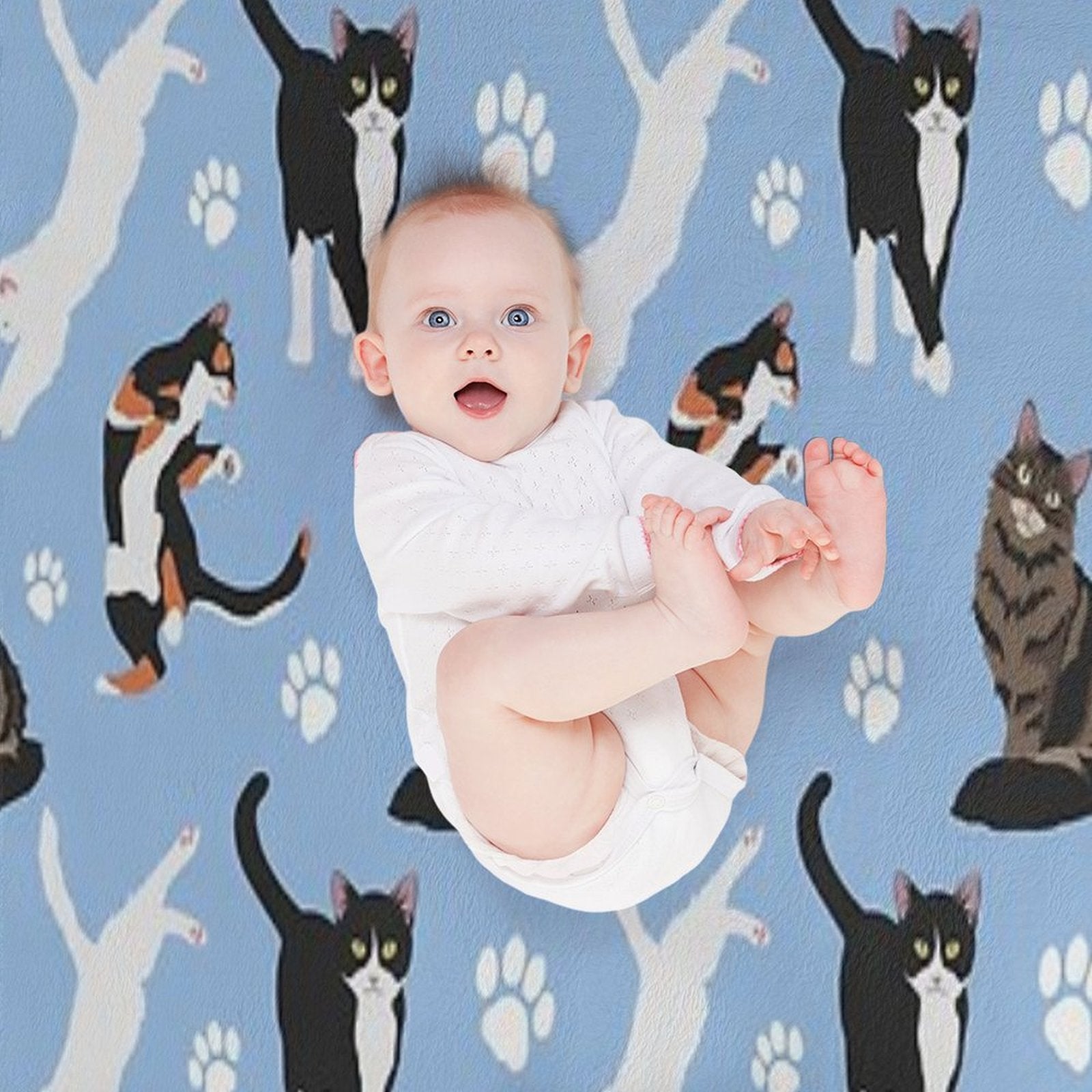 Cat Pattern Easy Care Throw Blanket