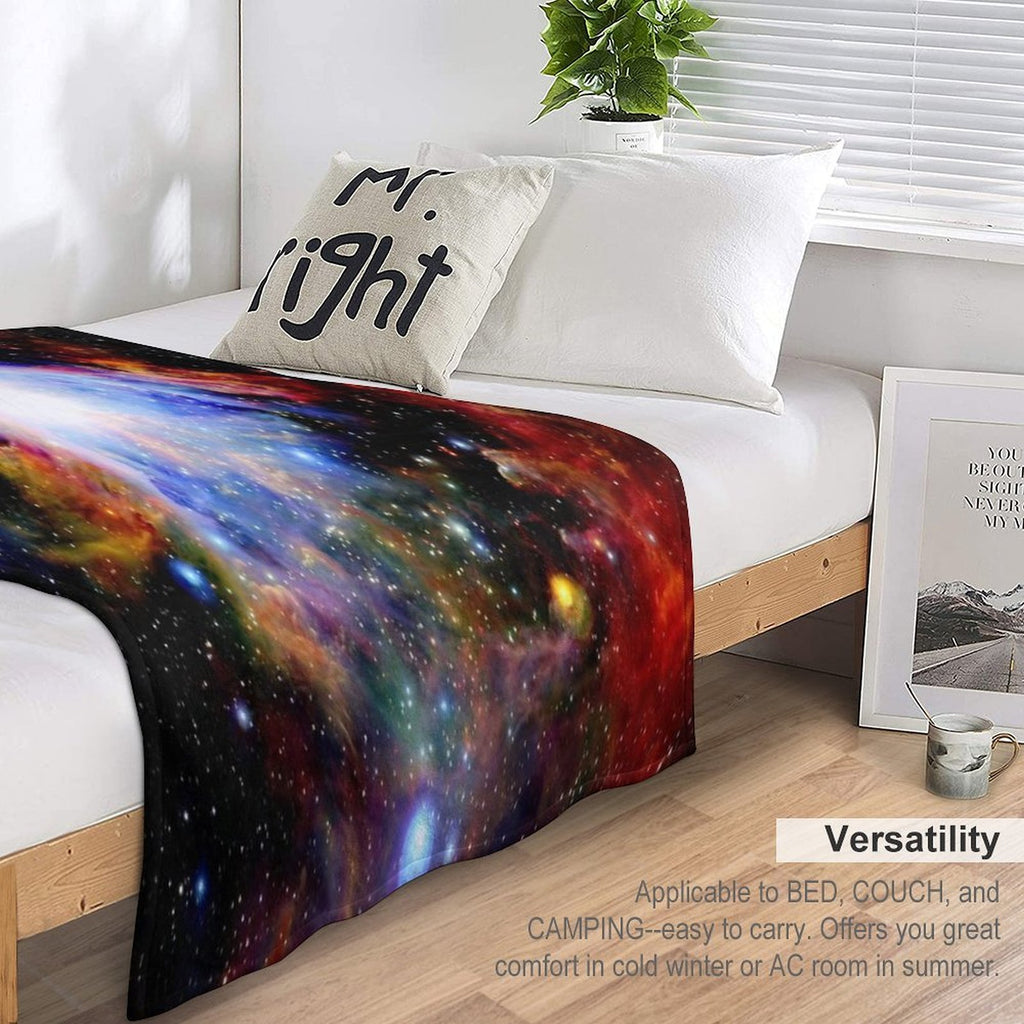 Galaxy Dark & Colorful Orion Nebula Easy Care Throw Blanket