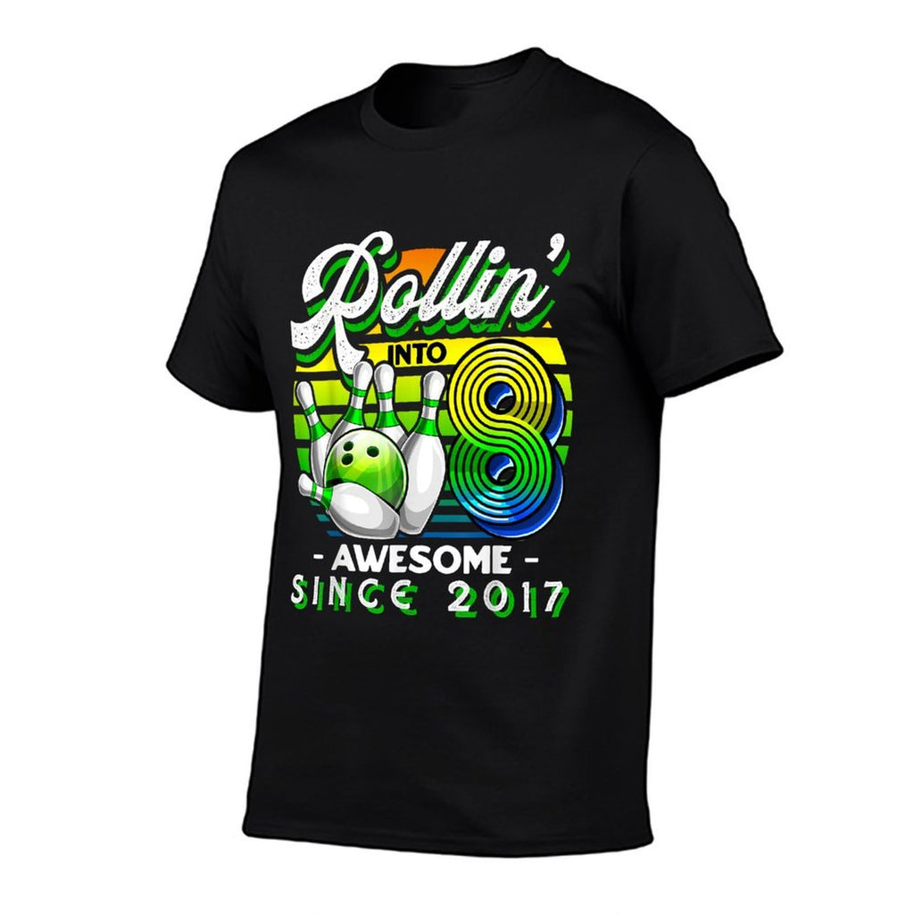 Bowling Party Rollin' 8 Awesome 2017 8th Birthday Girls  Durable T-Shirt