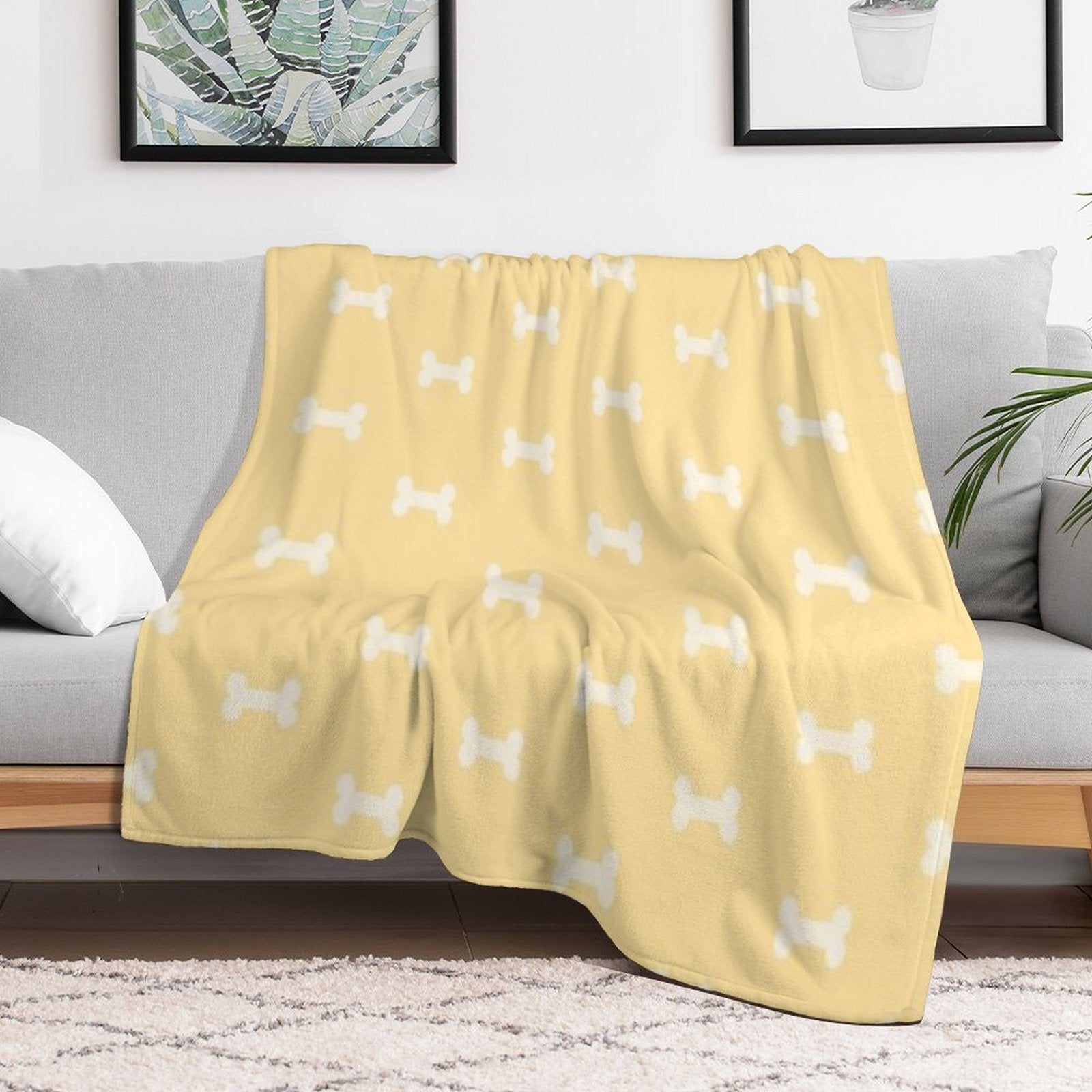 Blue Dog Bed Blanket Plush Throw Blanket