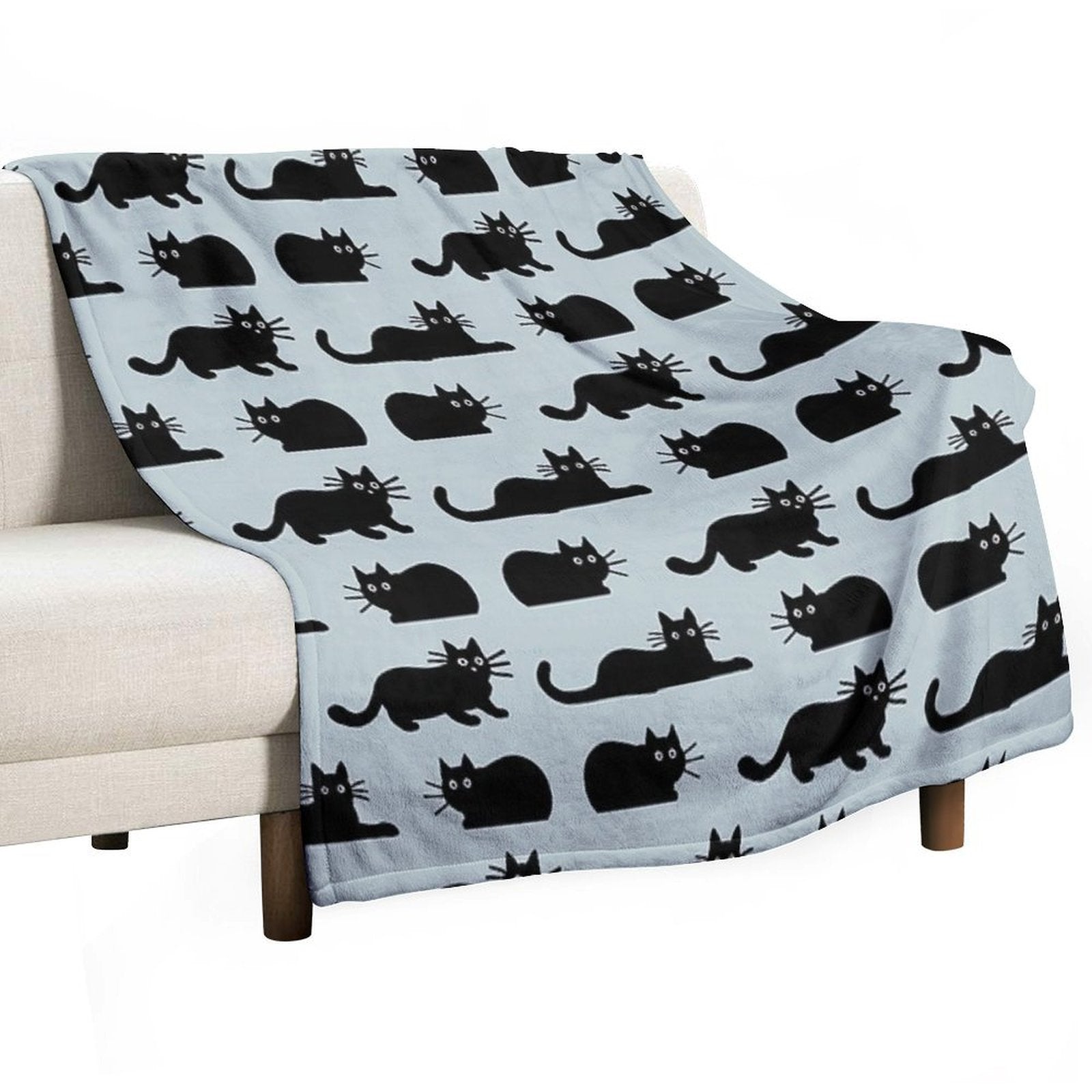 Black Cat Easy Care Throw Blanket