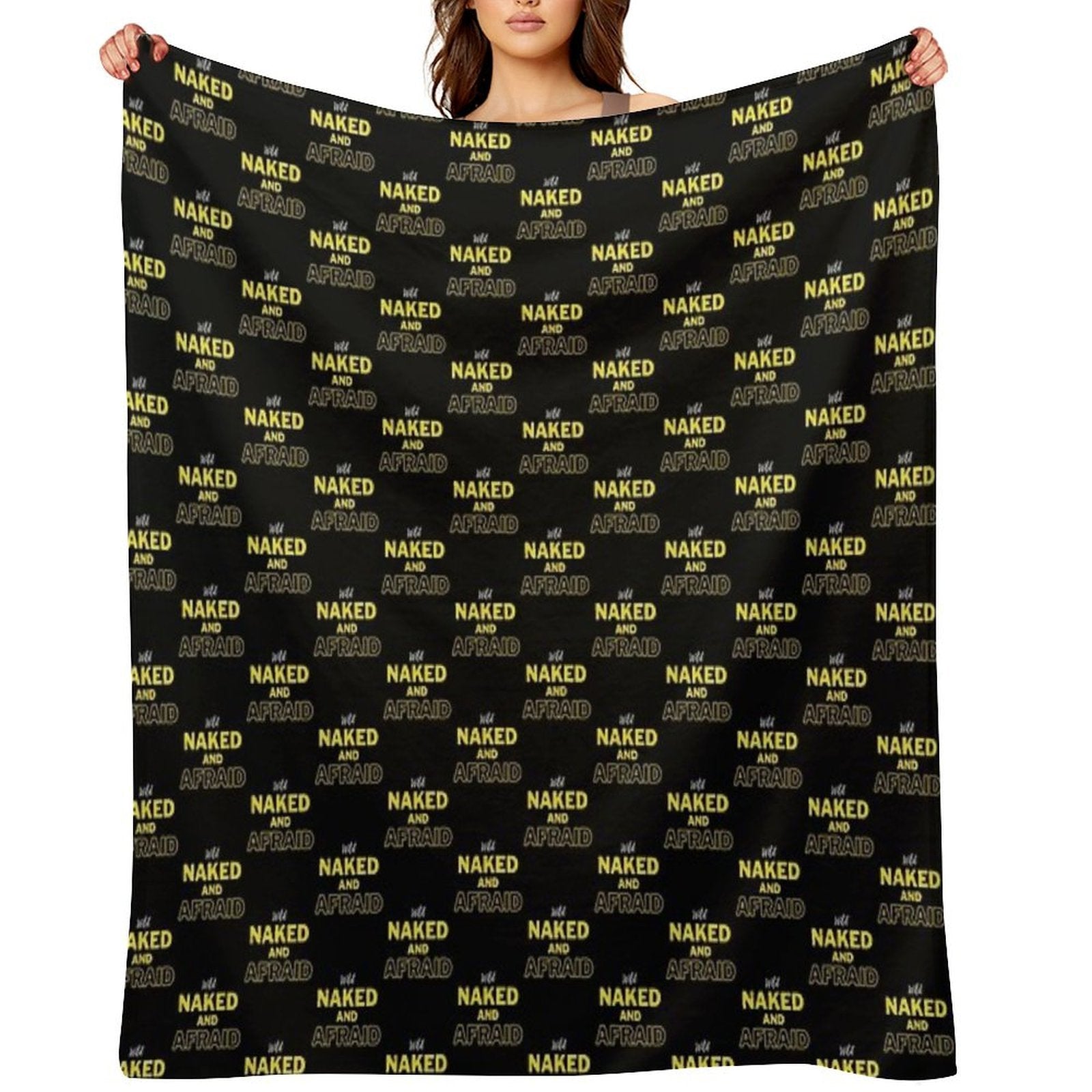 Funny Naked And Afraid TV Show Fan Gift Sustainable Throw Blanket