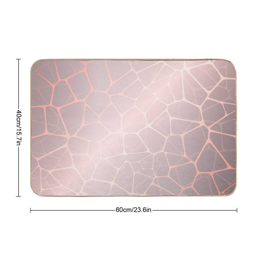 Rose Gold Abstract Shapes  Easy Maintenance Bath Mat